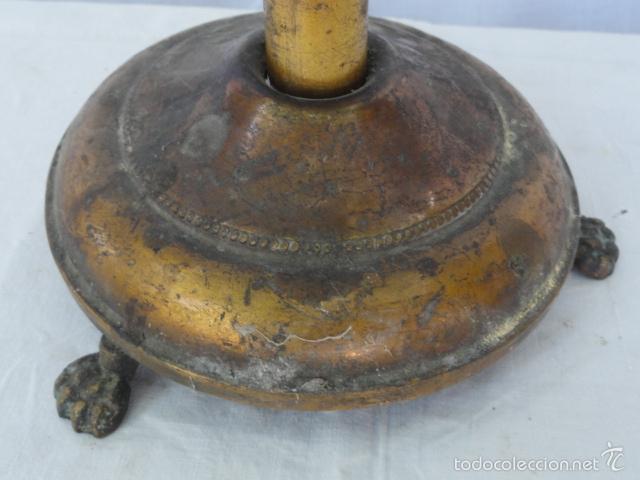 Antig&uuml;edades: CANDELABRO ANTIGUO DE LAT&Oacute;N. S.XIX. - Foto 4