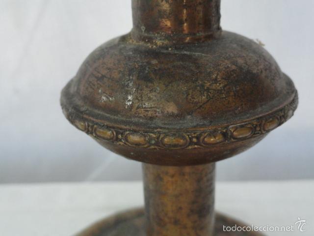 Antig&uuml;edades: CANDELABRO ANTIGUO DE LAT&Oacute;N. S.XIX. - Foto 5