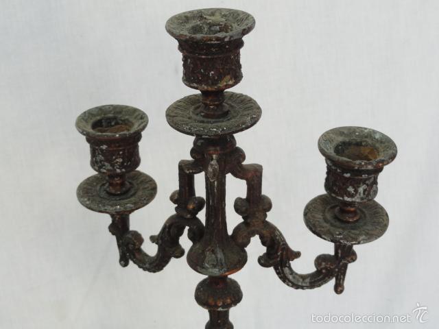 Antig&uuml;edades: ANTIGUO CANDELABRO DE CALAMINA. - Foto 2