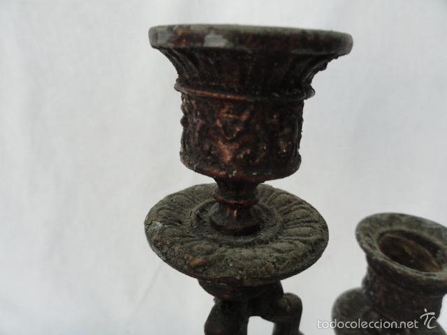 Antig&uuml;edades: ANTIGUO CANDELABRO DE CALAMINA. - Foto 6