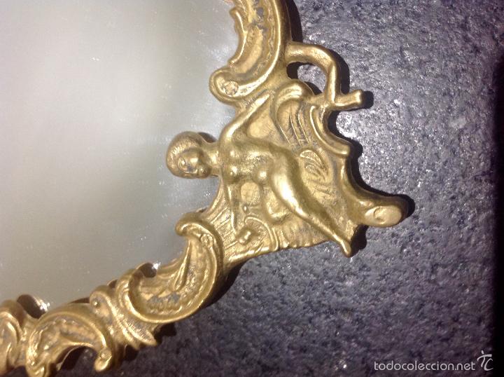 Antig&uuml;edades: ANTIGUO ESPEJO DE BRONCE SIGLO XIX - Foto 4