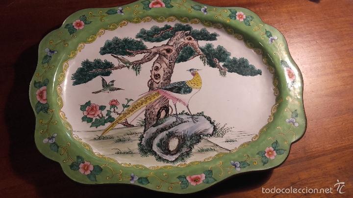Antig&uuml;edades: Bandeja esmaltada china - Foto 2