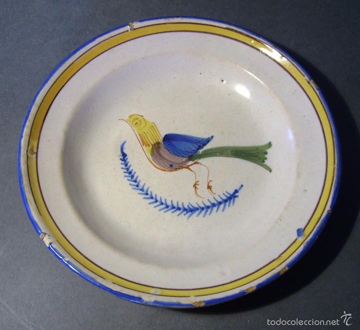 Antig&uuml;edades: PLATO  CER&Aacute;MICA  DE  MANISES  XIX - Foto 1