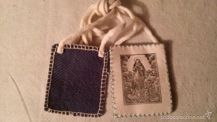 Antig&uuml;edades: LA140 ANTIGUO ESCAPULARIO VIRGEN - Foto 1