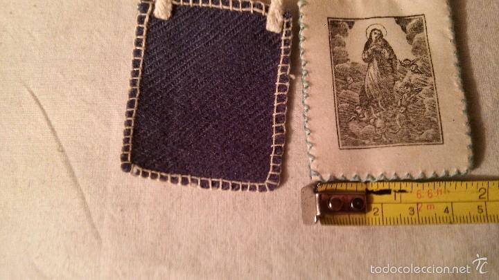 Antig&uuml;edades: LA140 ANTIGUO ESCAPULARIO VIRGEN - Foto 3