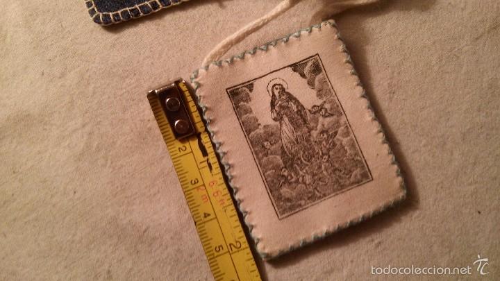 Antig&uuml;edades: LA140 ANTIGUO ESCAPULARIO VIRGEN - Foto 4
