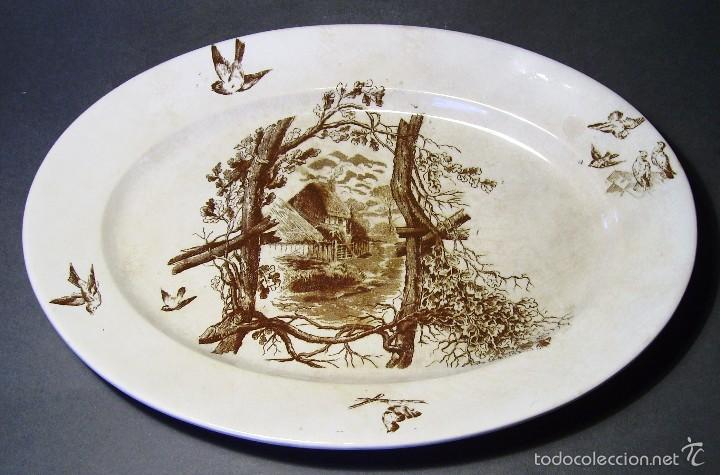 Antig&uuml;edades: BANDEJA  DE  PORCELANA  XIX - Foto 1