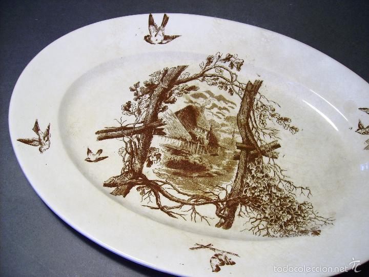 Antig&uuml;edades: BANDEJA  DE  PORCELANA  XIX - Foto 3