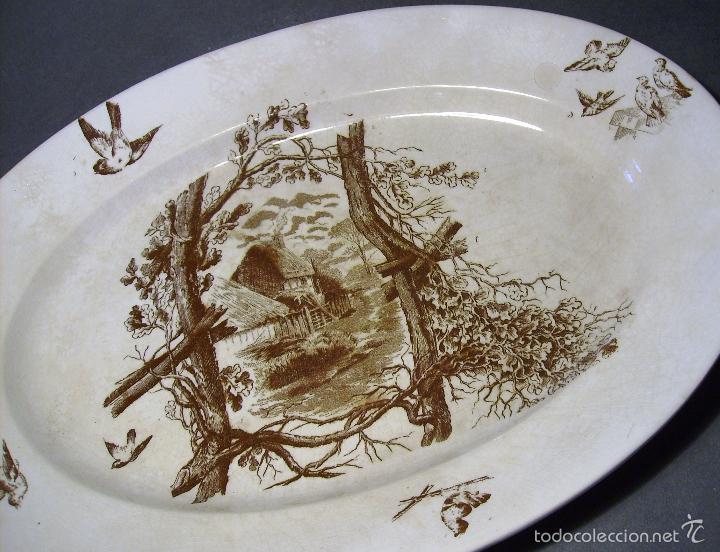 Antig&uuml;edades: BANDEJA  DE  PORCELANA  XIX - Foto 4