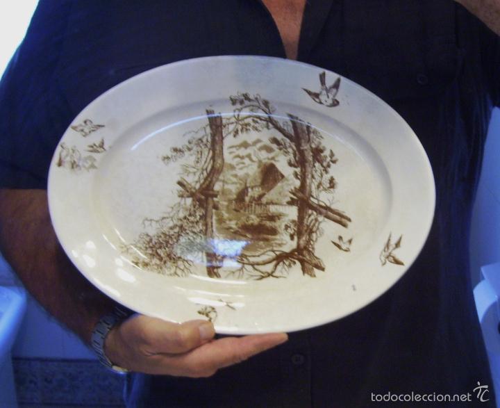 Antig&uuml;edades: BANDEJA  DE  PORCELANA  XIX - Foto 7