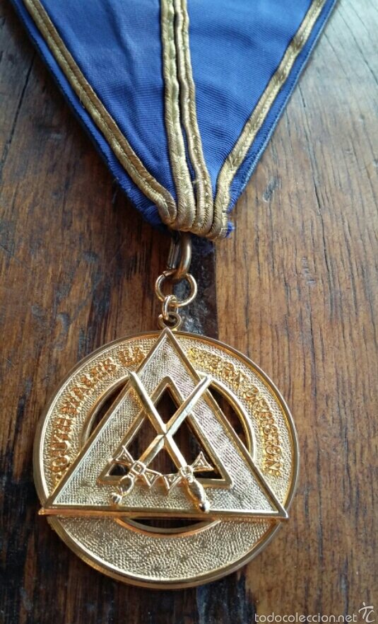Antig&uuml;edades: Collar mas&oacute;nico con medalla - Foto 5