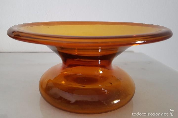 Antiques: ESCUPIDERA CRISTAL COLOR MIEL SIGLO XIX PRINCIPIOS DEL XX