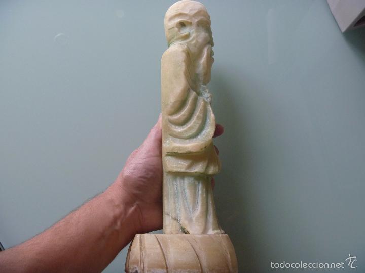 Antig&uuml;edades: Figura Confucio Alabastro - Foto 3