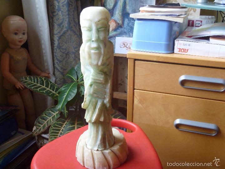 Antig&uuml;edades: Figura Confucio Alabastro - Foto 4
