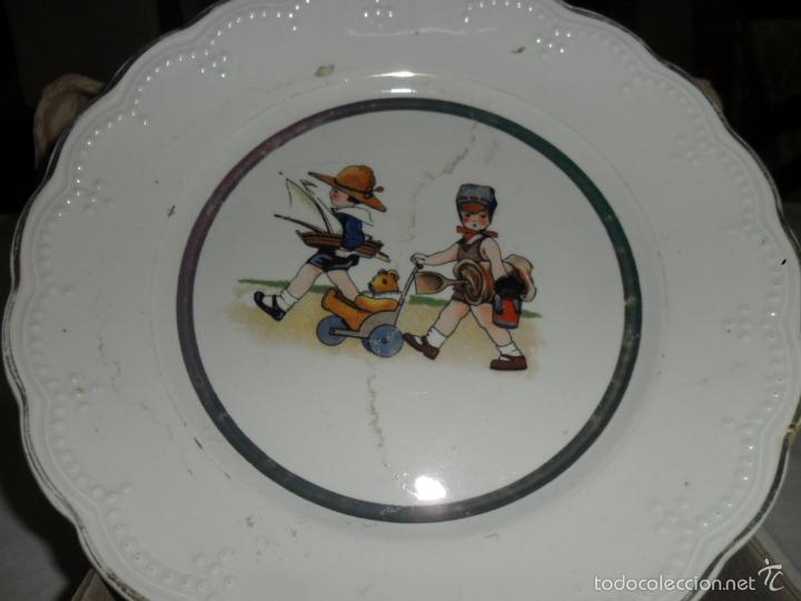 Antig&uuml;edades: PLATO DE CERAMICA  INFANTIL - Foto 1