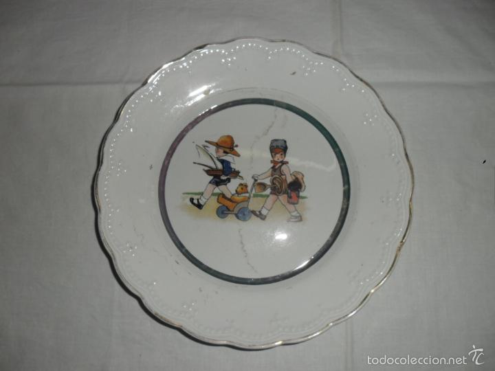 Antig&uuml;edades: PLATO DE CERAMICA  INFANTIL - Foto 3