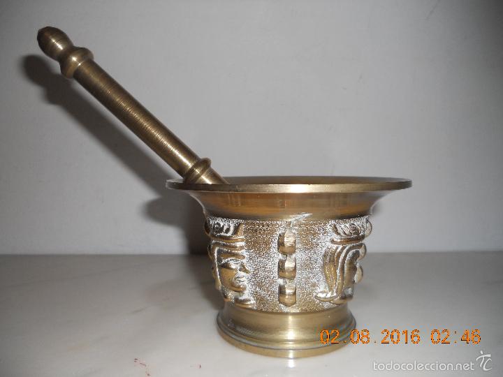Antig&uuml;edades: ANTIGUA ALMIREZ DE BRONCE CON CABEZA DE REINA - Foto 15