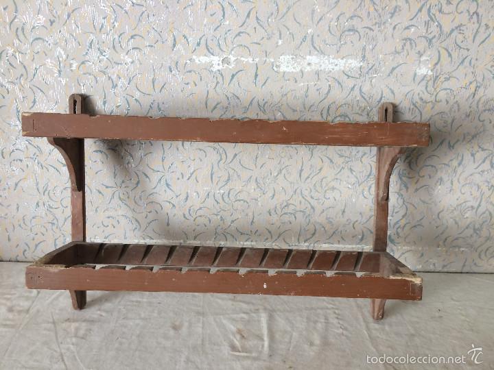 Antig&uuml;edades: PLATERO MADERA ANTIGUO PARA COLGAR - Foto 2