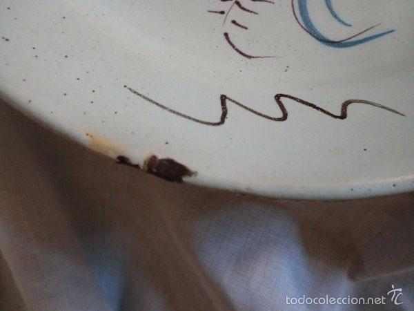 Antig&uuml;edades: ANTIGUO PLATO MANISES 31 CM , CON GRAPAS - Foto 4