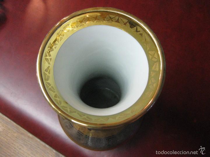 Antig&uuml;edades: jarron porcelana oro y plata - Foto 3
