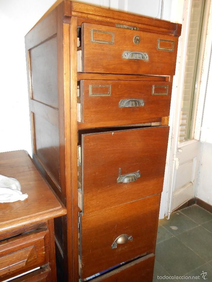cajonera archivador madera vintage antigua mueb - Compra venta en  todocoleccion