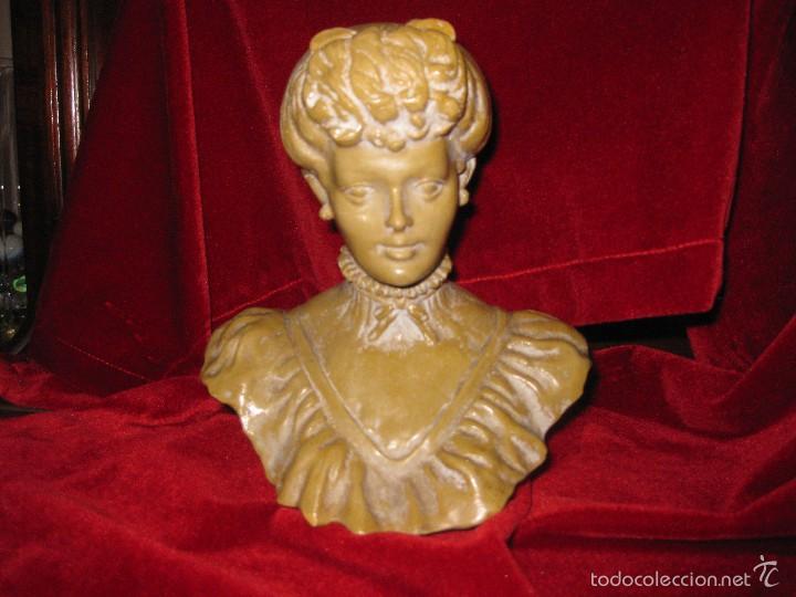 Antig&uuml;edades: figura dama modernista de estuco - Foto 2
