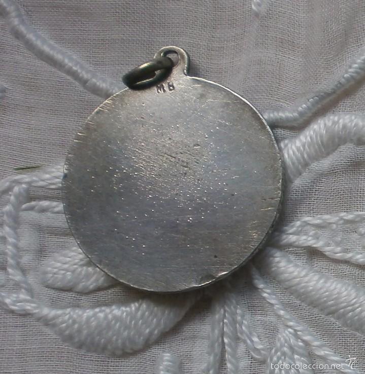 Antigüedades: Antigua medalla Immaculada Concepción con dos Querubines - Podría plata o metal plateado - 2.50cm - Foto 2 - 59705555