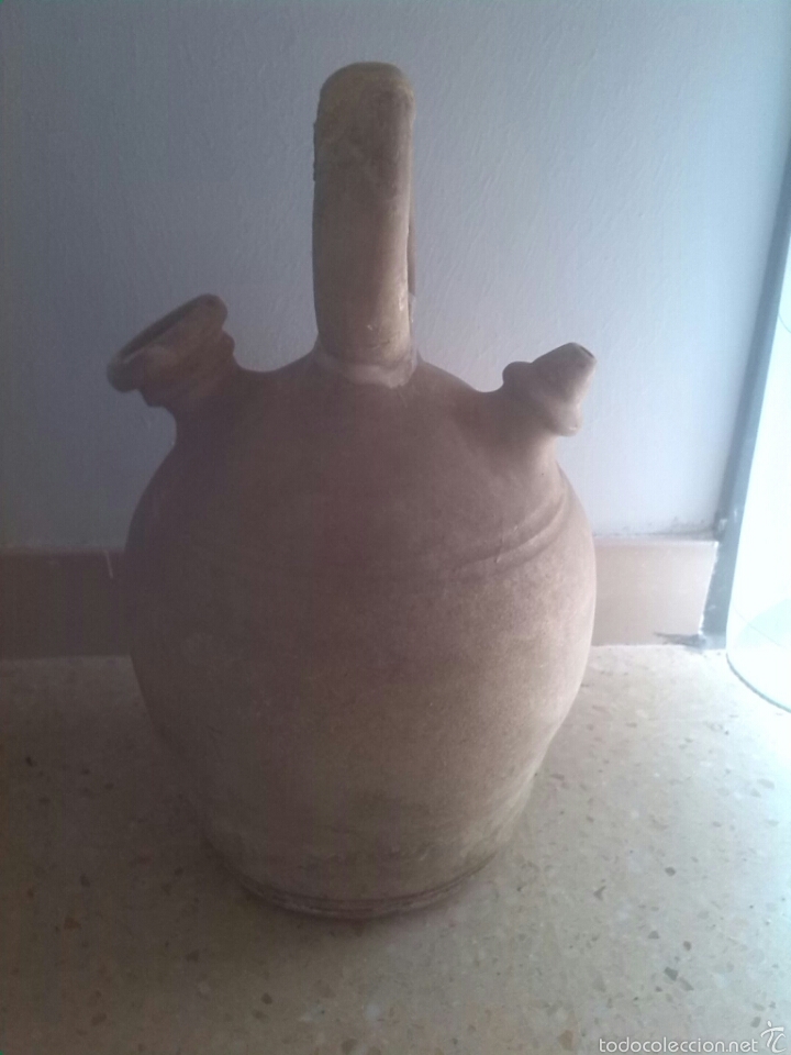 Antig&uuml;edades: Botijo barro blanco - Foto 1