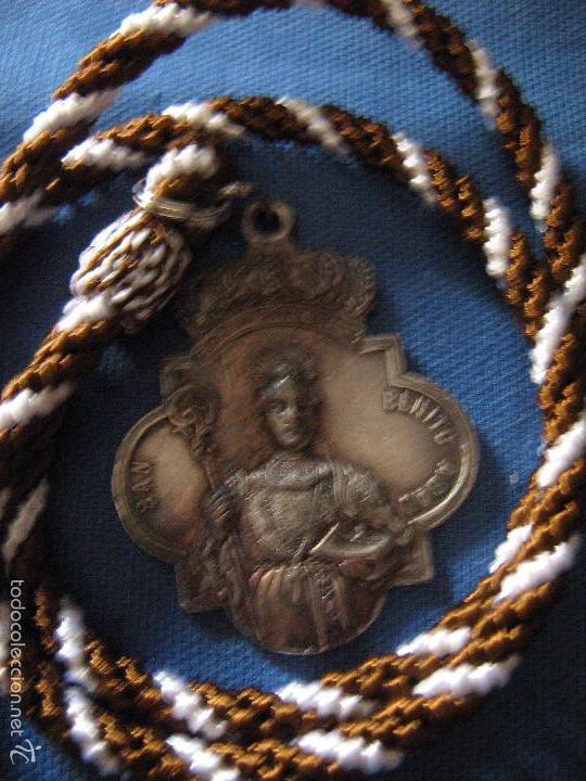 Antiguidades: ANTIGUA MEDALLA DE LA HERMANDAD SAN BENITO ABAD PATRON D CASTIBLANCO DE LOS ARROYOS METAL PLATEADO