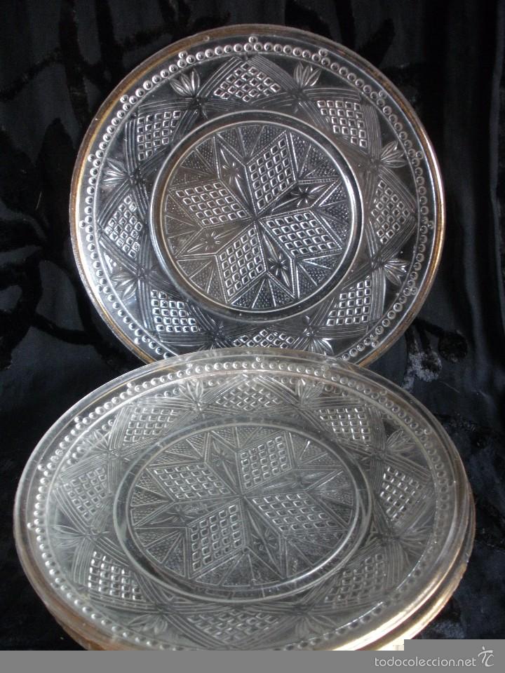 Antiguidades: PLATO CRISTAL DE POSTRE TALLADO MOLDADO DE SANTA LUCIA CARTAGENA MURCIA LOTE