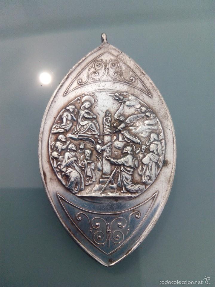 Antig&uuml;edades: Medalla de Nuestra Se&ntilde;ora del Pilar de aluminio - Foto 2