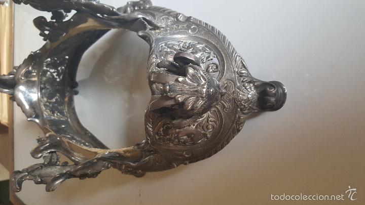 Antig&uuml;edades: CENTRO MESA BA&Ntilde;O DE PLATA - Foto 8