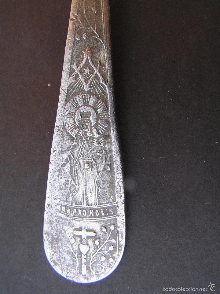 Antig&uuml;edades: Cuchara con imagen de la Virgen en el mango. - Foto 6