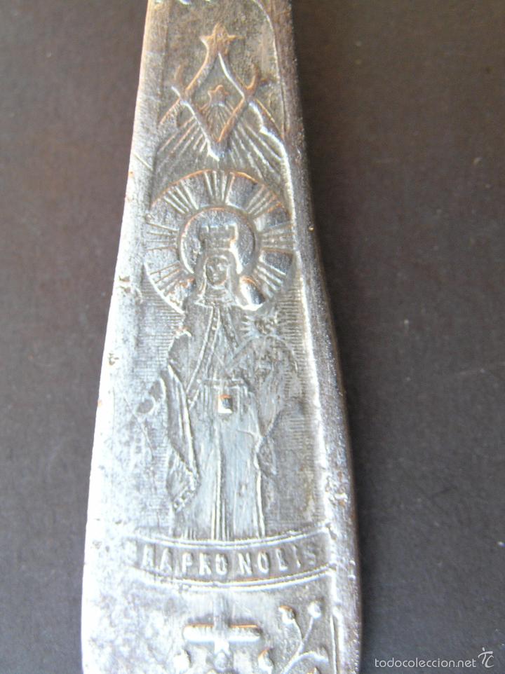 Antig&uuml;edades: Cuchara con imagen de la Virgen en el mango. - Foto 14