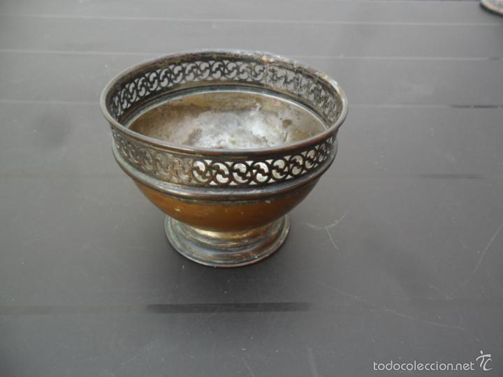Antig&uuml;edades: COPA EN COBRE CON BA&Ntilde;O DE PLATA ANTIGUO - Foto 3