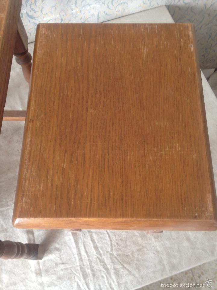 Antig&uuml;edades: 3 MESAS NIDO EN MADERA. BUEN ESTADO GENERAL - Foto 5