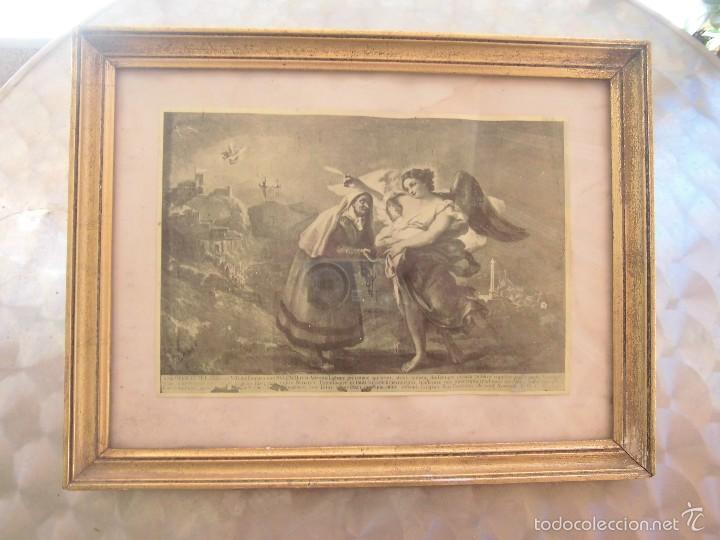 Antig&uuml;edades: cuadro antiguo con lamina - Foto 1
