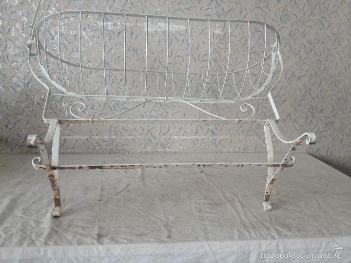 Antig&uuml;edades: CUNA MECEDORA HIERRO BLANCO - Foto 8