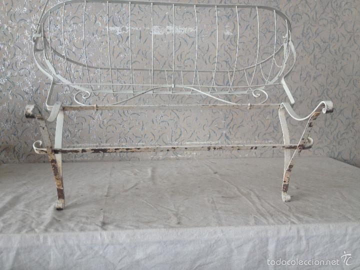Antig&uuml;edades: CUNA MECEDORA HIERRO BLANCO - Foto 9