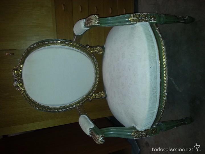 Antig&uuml;edades: BUTACA Y SILLA LUIS XVI POLICROMADAS - Foto 2