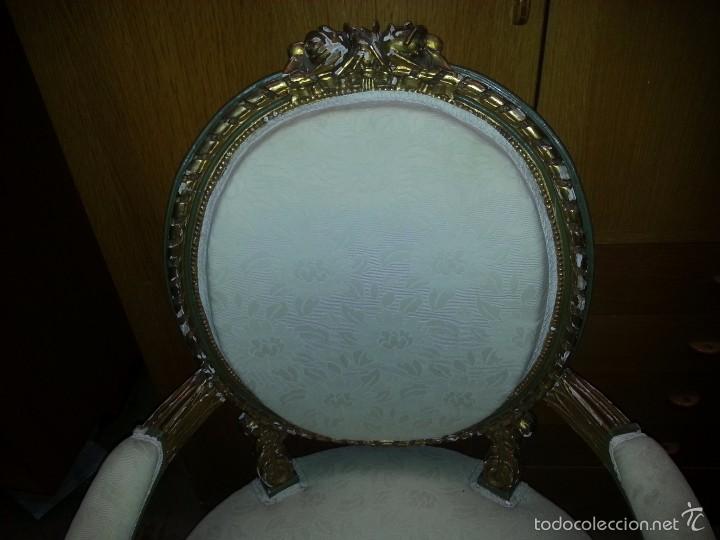 Antig&uuml;edades: BUTACA Y SILLA LUIS XVI POLICROMADAS - Foto 4