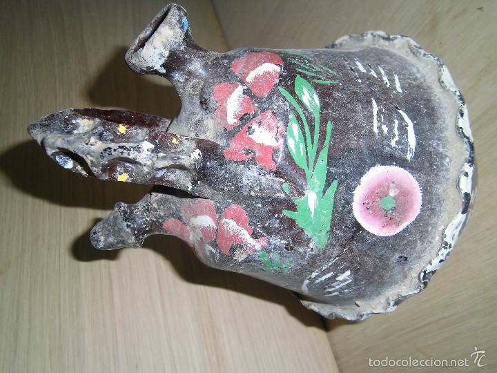 Antig&uuml;edades: antiguo botijo pintado a mano - Foto 2