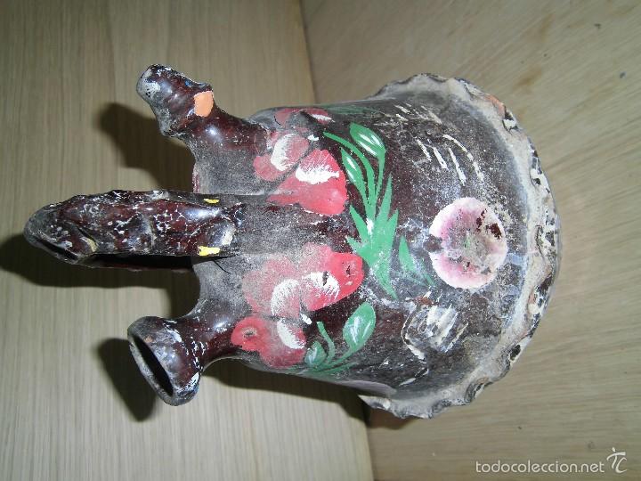 Antig&uuml;edades: antiguo botijo pintado a mano - Foto 3