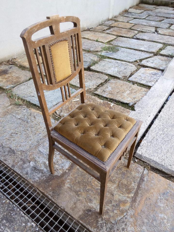 Antig&uuml;edades: CUATRO SILLAS EN MADERA DE CEDRO, SIN RESTAURAR - Foto 1