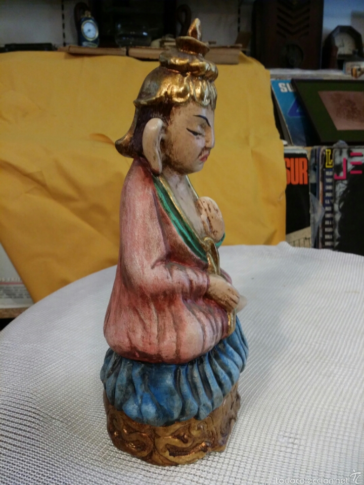 Antig&uuml;edades: BUDA HIND&Uacute; EN TERRACOTA POLICROMADA - Foto 2