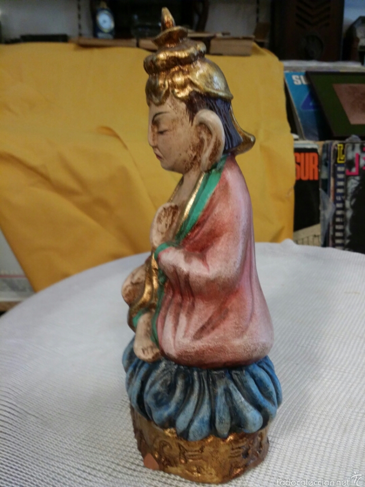 Antig&uuml;edades: BUDA HIND&Uacute; EN TERRACOTA POLICROMADA - Foto 4