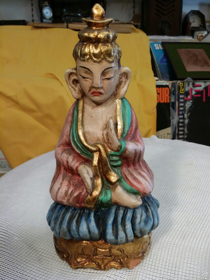 Antig&uuml;edades: BUDA HIND&Uacute; EN TERRACOTA POLICROMADA - Foto 6