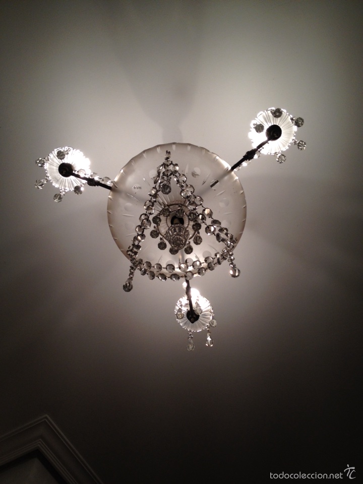 Antig&uuml;edades: L&aacute;mpara ara&ntilde;a sXIX - Foto 2