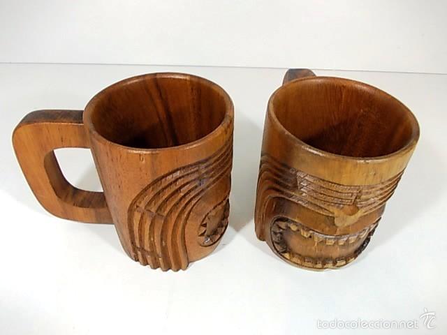 Antig&uuml;edades: ANTIGUAS JARRAS EN MADERA TALLADA - Foto 3