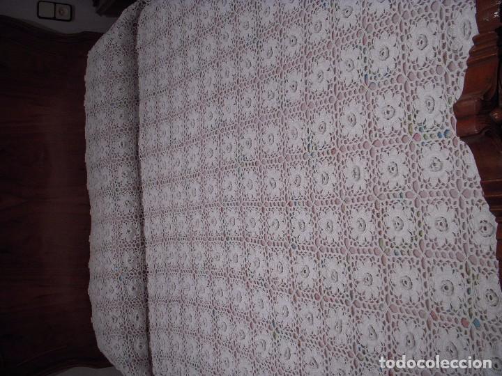 Antigüedades: Impresionante colcha a ganchillo para cama de matrimonio - Foto 4 - 61405891